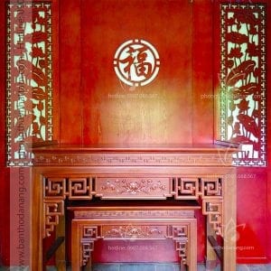 Bàn thờ đứng kết hợp ốp hậu