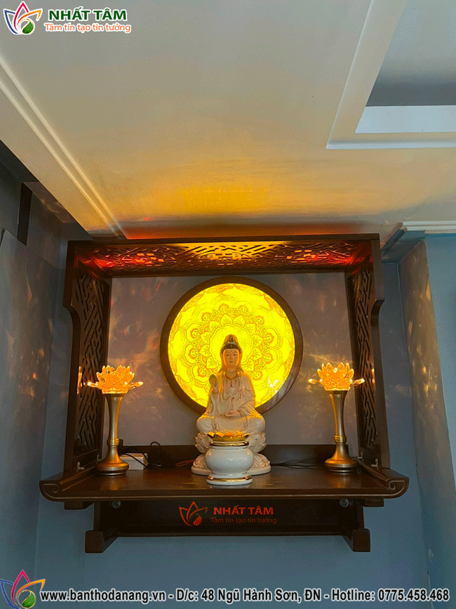 Bàn Thờ Phật đẹp khi kết hợp cùng vách ngăn