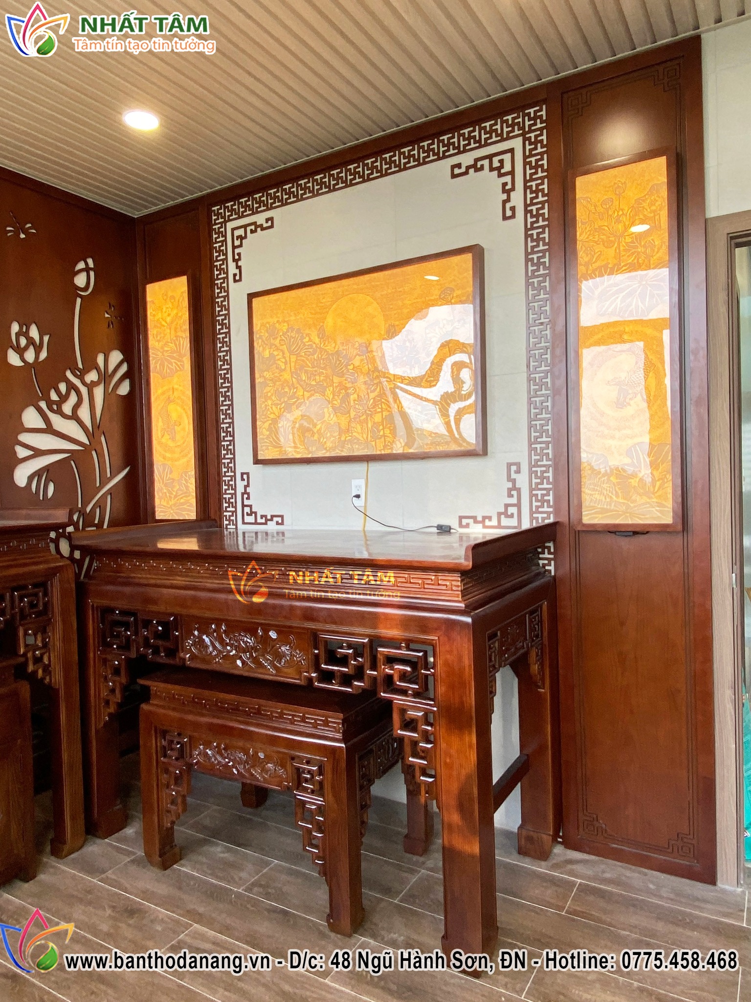 Tiến hành bàn giao dự án không gian thờ cao cấp cho quý gia chủ tại Quế Sơn - Đà Nẵng 4 Tiến hành bàn giao dự án không gian thờ cao cấp cho quý gia chủ lại Quế Sơn - Đà Nẵng