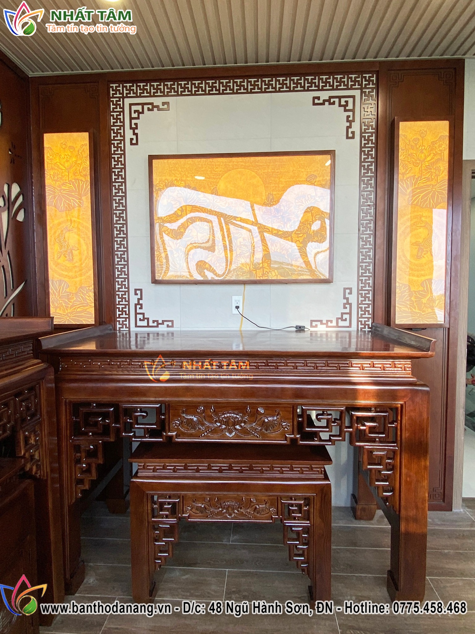 Tiến hành bàn giao dự án không gian thờ cao cấp cho quý gia chủ tại Quế Sơn - Đà Nẵng 2 Tiến hành bàn giao dự án không gian thờ cao cấp cho quý gia chủ lại Quế Sơn - Đà Nẵng